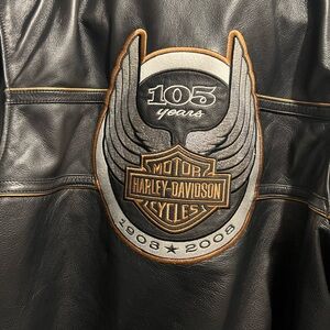 Harley-Davidson Black Bomber Jacket with Metallic Emblem